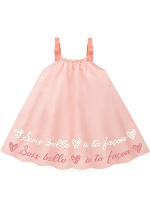 Milon - Vestido Infantil Menina Lettering Rosa - MILON