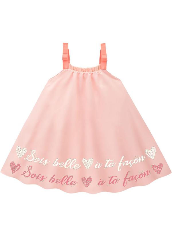 Milon - Vestido Infantil Menina Lettering Rosa 1