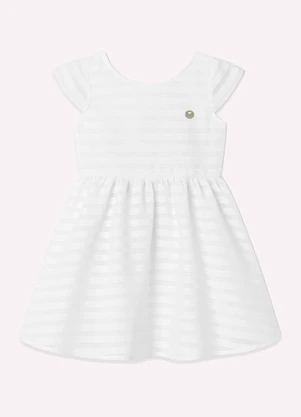 Milon - Vestido Infantil Menina Listras Branco - MILON