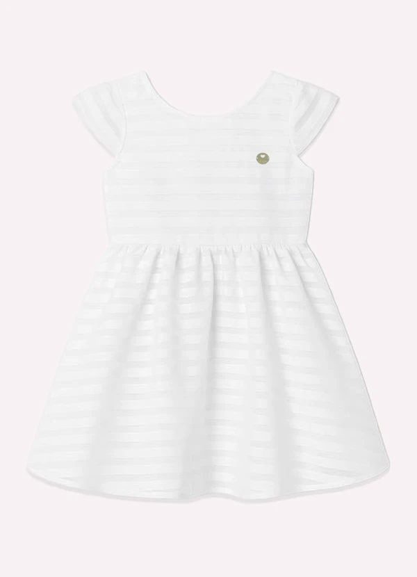 Milon - Vestido Infantil Menina Listras Branco 1