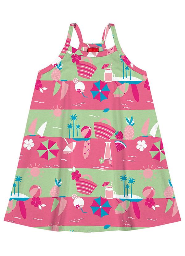 Kyly - Vestido Infantil Menina Praia Verde
