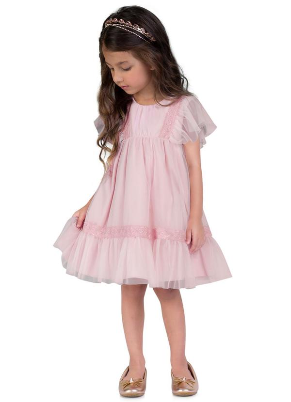 Milon - Vestido Infantil Menina Rosa