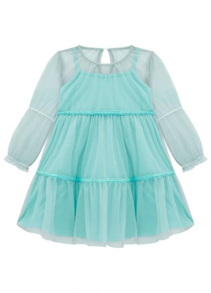 Milon - Vestido Infatil Menina em Poliamida Verde - MILON