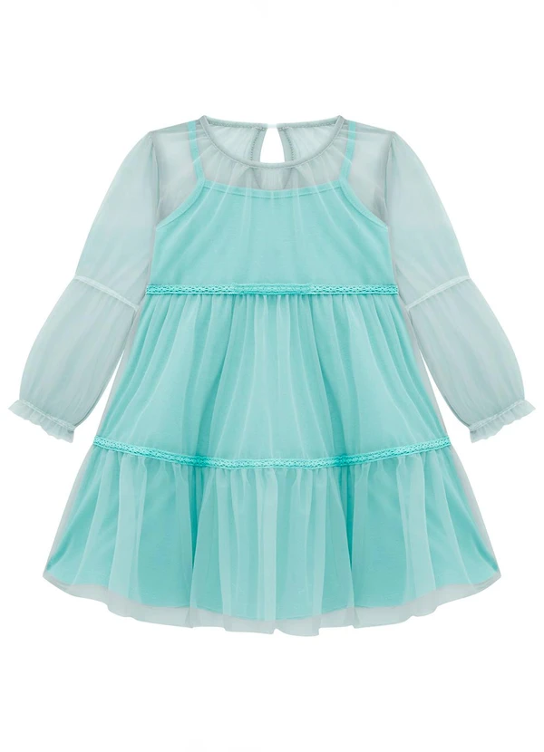 Milon - Vestido Infatil Menina em Poliamida Verde