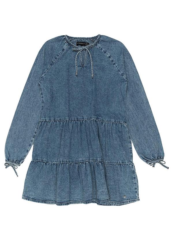 Authoria - Vestido Manga Longa Jeans Azul