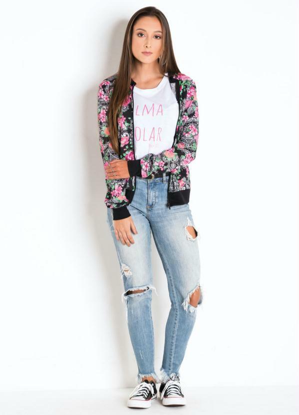 Outlet - Jaqueta Bomber Floral Juvenil 3