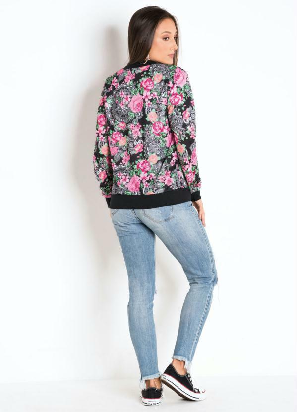 Outlet - Jaqueta Bomber Floral Juvenil 4