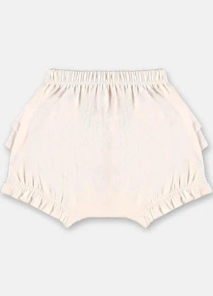 Up Baby - Calcinha Bebê Suedine Babados Branco - UP BABY
