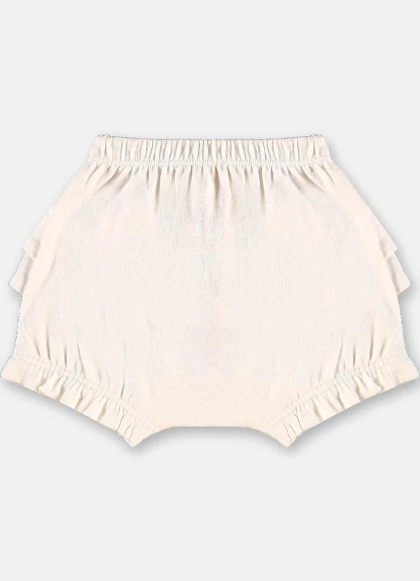 Up Baby - Calcinha Bebê Suedine Babados Branco 2