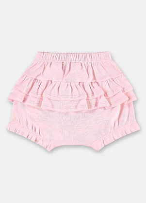 Up Baby - Calcinha Bebê Suedine Babados Rosa - UP BABY