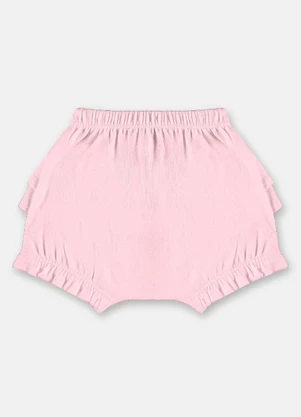 Up Baby - Calcinha Bebê Suedine Babados Rosa - UP BABY