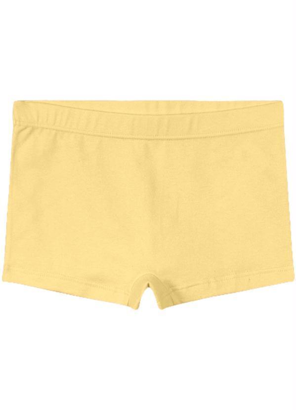 Brandili - Calcinha Boxer Infantil Menina Cotton Amarelo