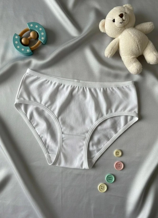 Dukali - Calcinha de Algodão Infantil Tanga Branco