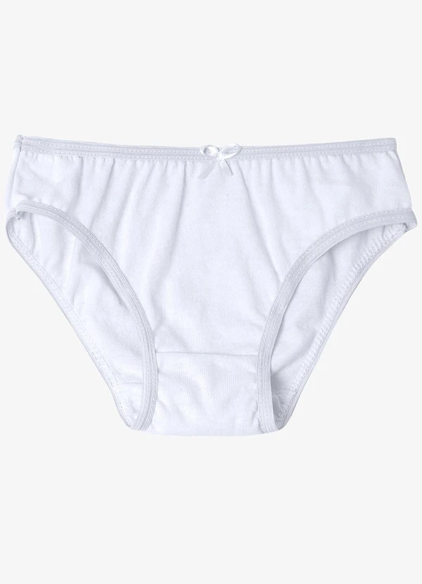 Select - Kit 3 Calcinhas Infantil Lisas em Algodão Branco 5