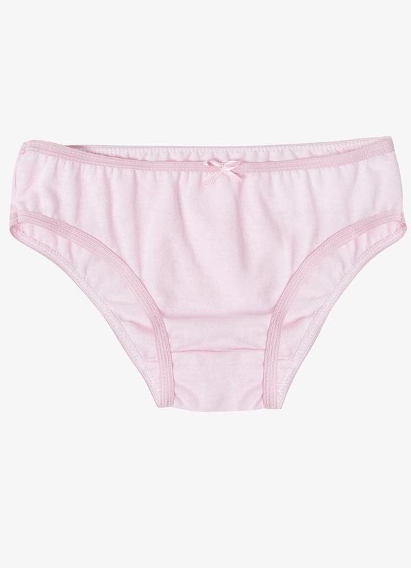 Select - Kit 3 Calcinhas Infantil Lisas em Algodão Rosa 4
