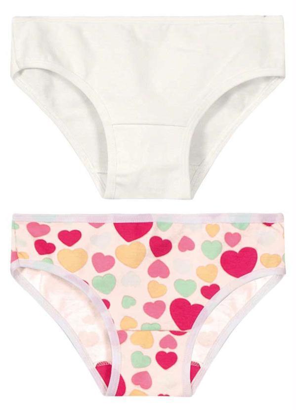 Brandili - Kit Calcinhas Infantil Menina em Cotton Natural