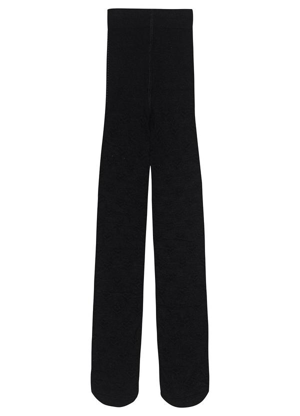 Carinhoso - Meia-Calça em Tricô com Corações Menina Preto