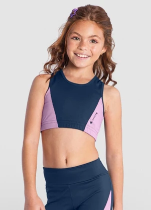Brandili - Top Infantil Menina Esportivo Azul - BRANDILI
