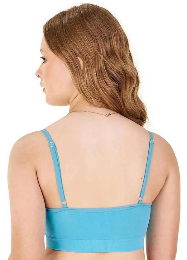 Rovitex - Top Teen com Bojo Removível sem Costura Azul 2