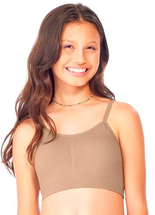Rovitex - Top Teen com Bojo Removível sem Costura Bege