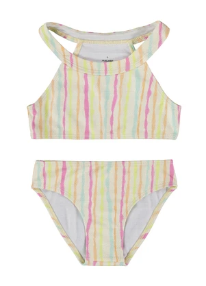 Malwee Kids - Biquíni Amarelo Listrado Texturizado Uv - MALWEE KIDS
