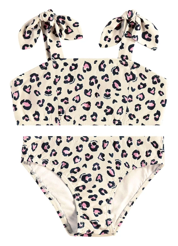 Malwee Kids - Biquíni Animal Print Malha Uv Off White 2