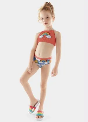 Lilica Ripilica - Biquíni Arco-Íris Infantil MeninaLaranja - LILICA RIPILICA