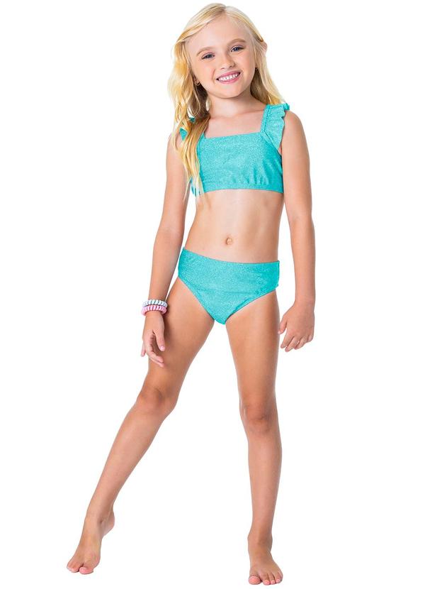 Malwee Kids - Biquíni Azul em Malha Glitter Uv