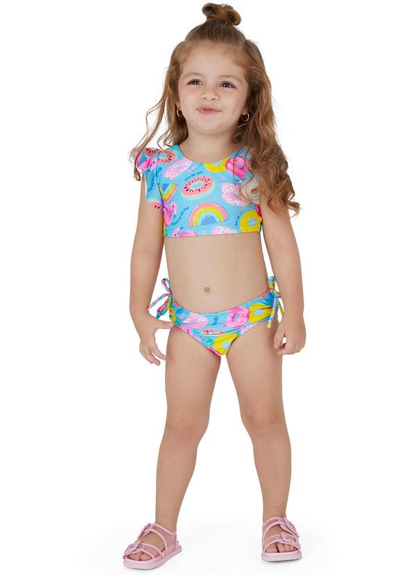 Malwee Kids - Biquíni Boias Malha Uv Azul Claro