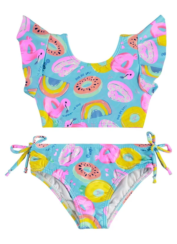 Malwee Kids - Biquíni Boias Malha Uv Azul Claro 2