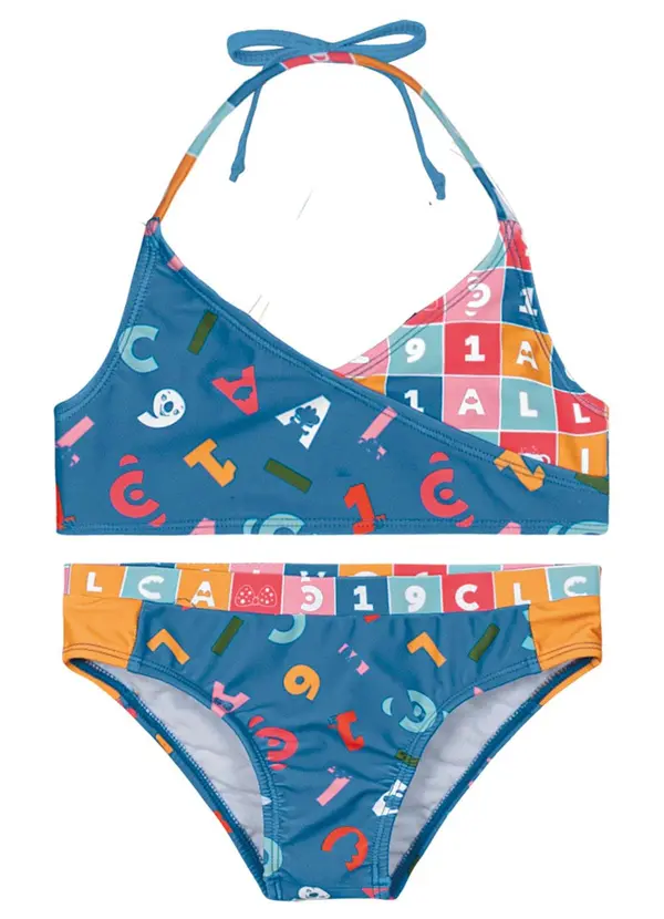 Lilica Ripilica - Biquíni com Fecho Infantil Azul