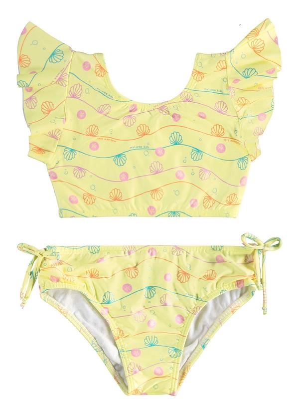 Malwee Kids - Biquíni Conchas Malha Uv Amarelo