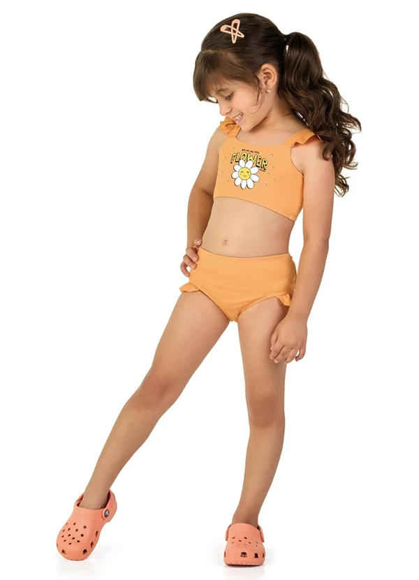 Marlan - Biquini em Malha Proteção Uv Laranja 1