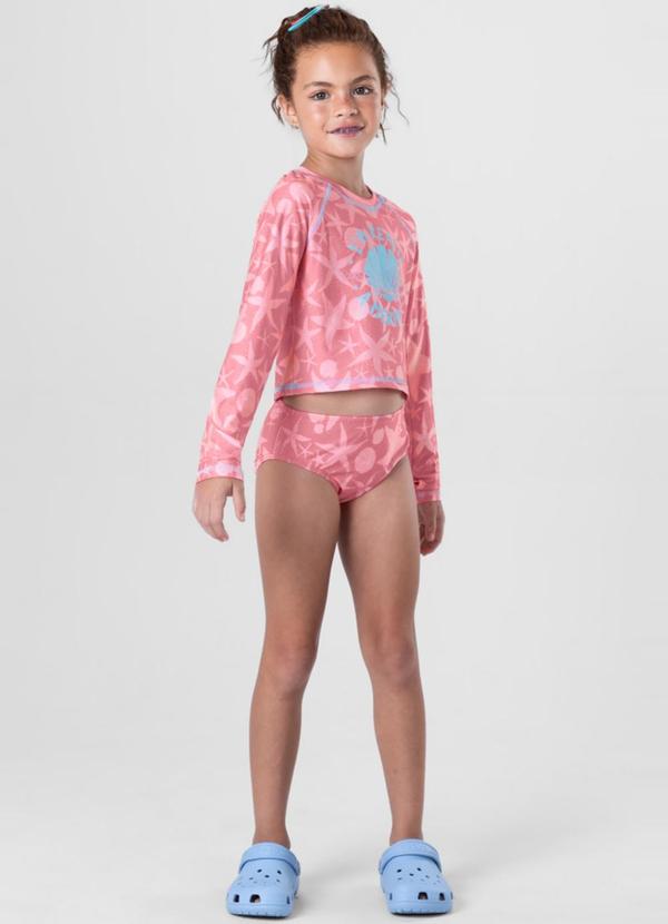 Brandili - Biquíni em Malha Uv Infantil Menina  Rosa