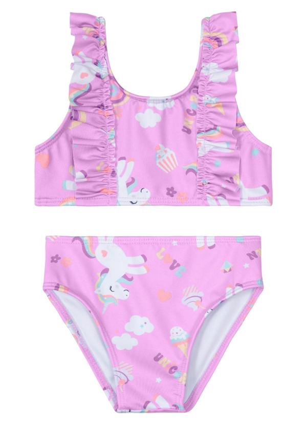 Brandili - Biquíni em Malha Uv Infantil Menina Rosa 2