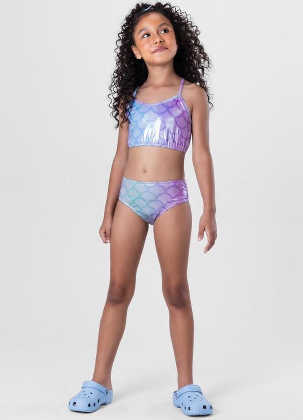 Brandili - Biquíni em Malha Uv Infantil Menina Rosa