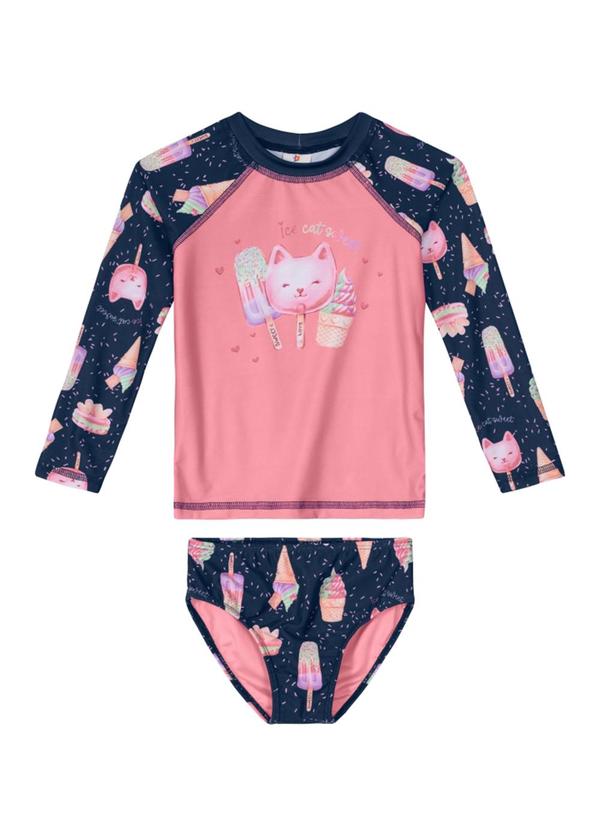 Brandili - Biquíni em Malha Uv Infantil Menina Rosa 2