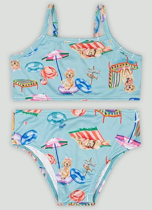 Biquíni Infantil com Proteção Uv Quimby Azul - QUIMBY