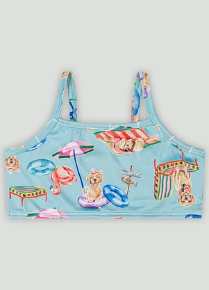 Biquíni Infantil com Proteção Uv Quimby Azul - QUIMBY