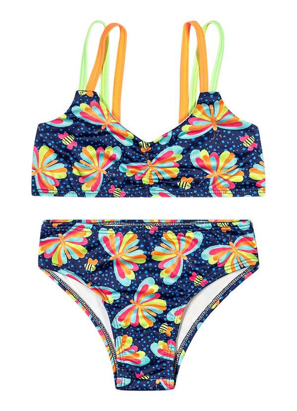 Elian - Biquíni Infantil Estampado Floral Elian Azul