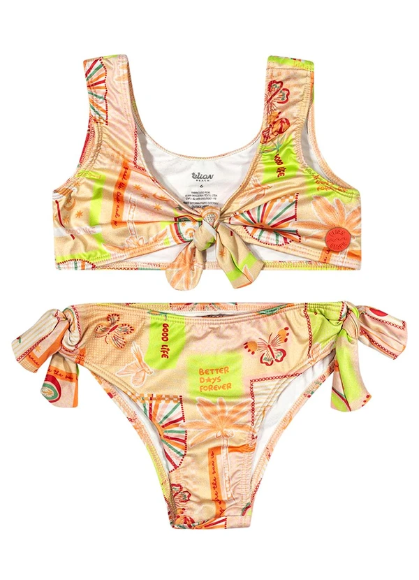 Elian - Biquíni Infantil Menina Estampado Elian Amarelo
