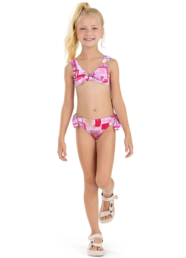 Elian - Biquíni Infantil Menina Estampado Elian Rosa