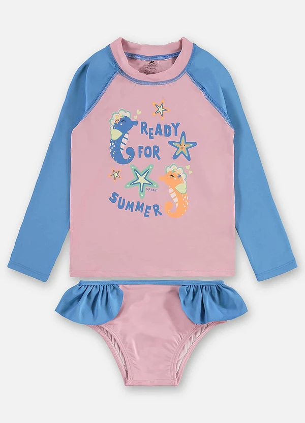 Up Baby - Biquíni Infantil Poliéster Fps +50 Rosa 2