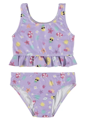 Biquíni Lilás Babados Férias de Verão Uv Malwee Kids