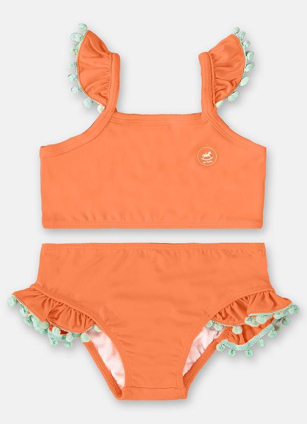Up Baby - Biquíni Malha com Fps+50 Menina Laranja