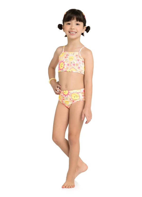 Marlan - Biquíni Menina em Malha Beachwear Amarelo
