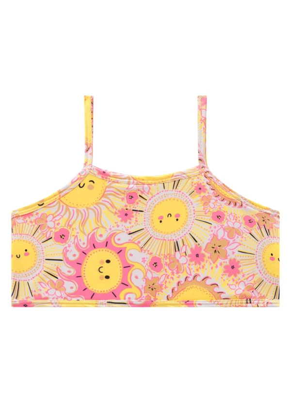 Marlan - Biquíni Menina em Malha Beachwear Amarelo 2