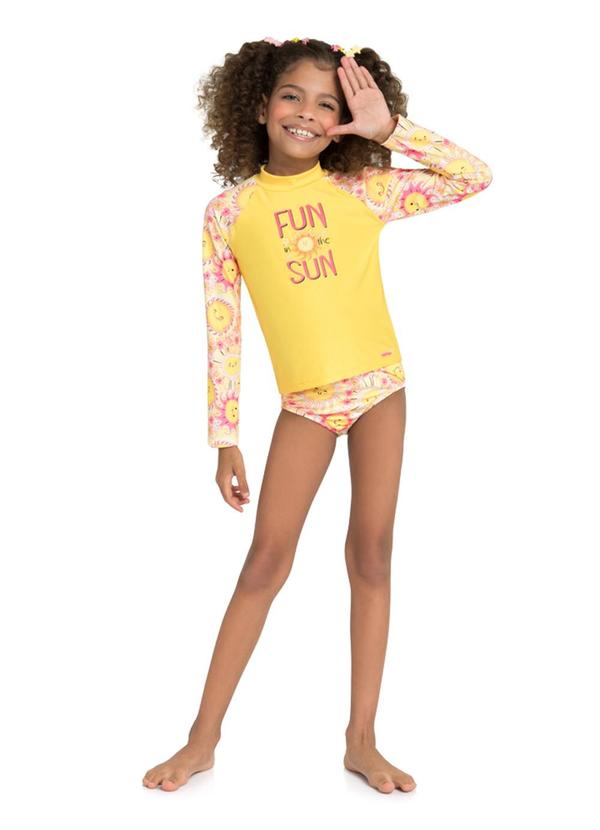 Marlan - Biquíni Menina em Malha Beachwear Amarelo