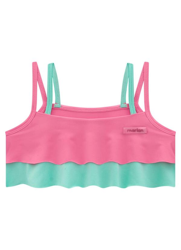 Marlan - Biquíni Menina em Malha Beachwear Rosa 2