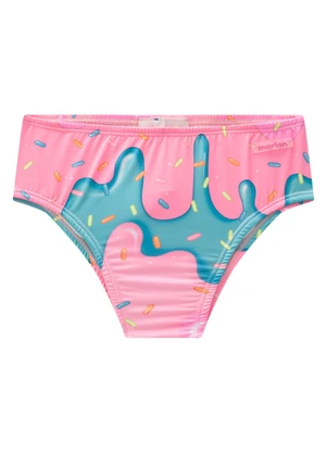 Marlan - Biquíni Menina em Malha Beachwear Rosa  - MARLAN